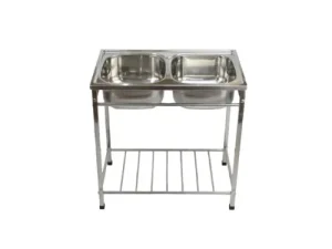 NIETZ Stainless Steel 2 Bowl Sink + Stand