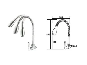 NIETZ Flex. Hose Wall Sink Tap 6121
