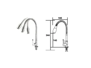 NIETZ Flex. Hose Pillar Sink Tap 6122