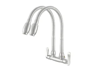 NIETZ Twin Flexible Cold Wall Sink Tap