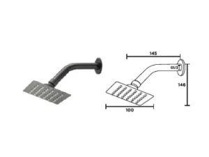 NIETZ Professional Shower Head Square 4IN
