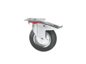 NIETZ Rubber Swivel Castor Wheel with Brake