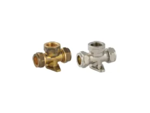 NIETZ ECFIT CPR CSCSFI Wall Plated Tee & ECFIT Compression Nickle Plated CSCSFI Wall Plated Tee