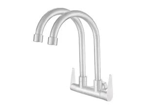 NIETZ SUS304 Twin Spout Wall Sink Tap (SMALL)