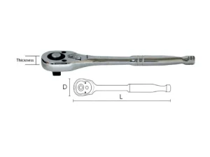 NIETZ 1/2” Drive Level Type (Quick Release) Ratchet Handle