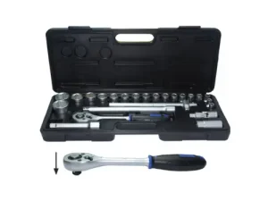 NIETZ 24 Pcs 1/2” Drive Socket Set Metal Box (6PT) – Black